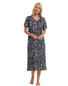 Black Floral 100% Cotton Plus Size Nightdress