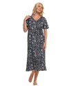 Black Floral 100% Cotton Plus Size Nightdress