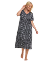 Black Floral 100% Cotton Plus Size Nightdress