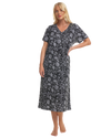 Black Floral 100% Cotton Plus Size Nightdress