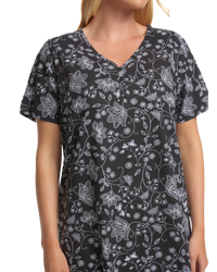 Black Floral 100% Cotton Plus Size Nightdress