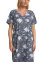 Grey Floral 100% Cotton Plus Size Nightdress