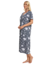 Grey Floral 100% Cotton Plus Size Nightdress