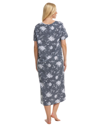Grey Floral 100% Cotton Plus Size Nightdress
