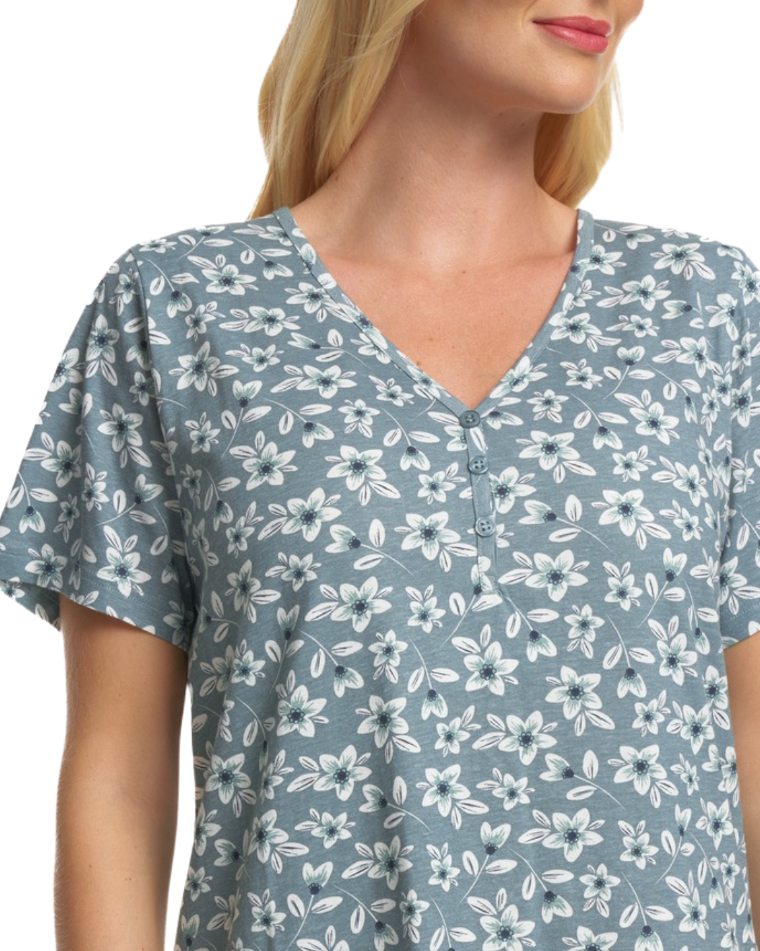 Sage Freesia 100% Cotton Plus Size Nightdress