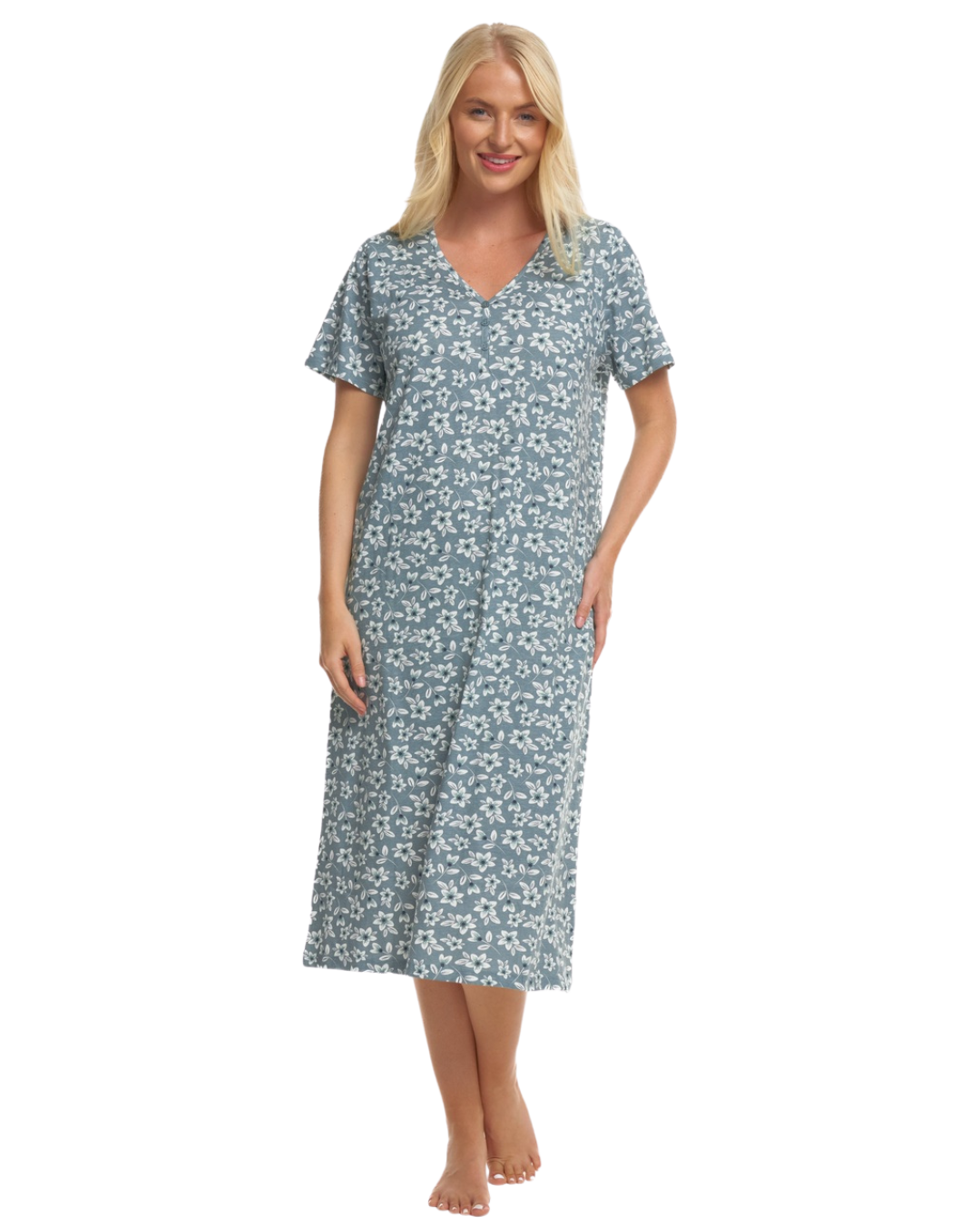 Sage Freesia 100% Cotton Plus Size Nightdress