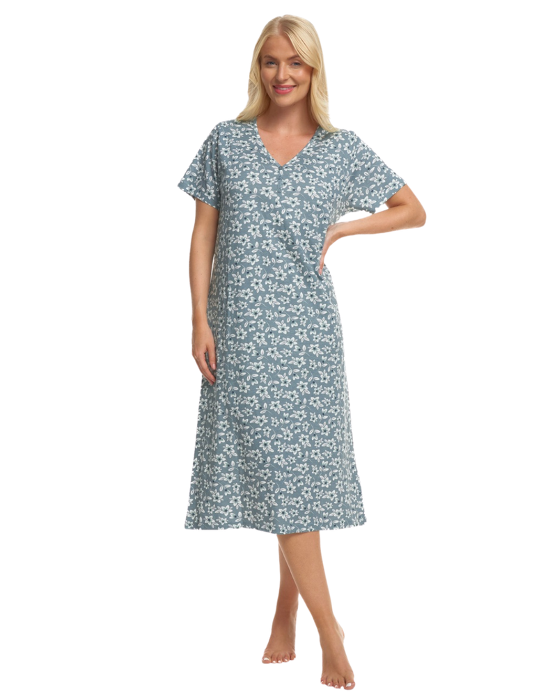 Sage Freesia 100% Cotton Plus Size Nightdress
