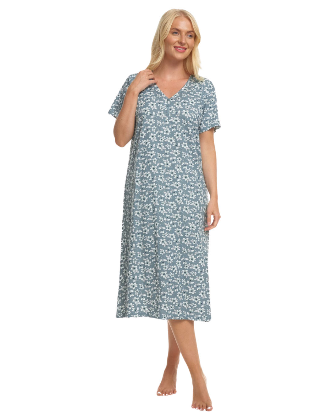 Sage Freesia 100% Cotton Plus Size Nightdress