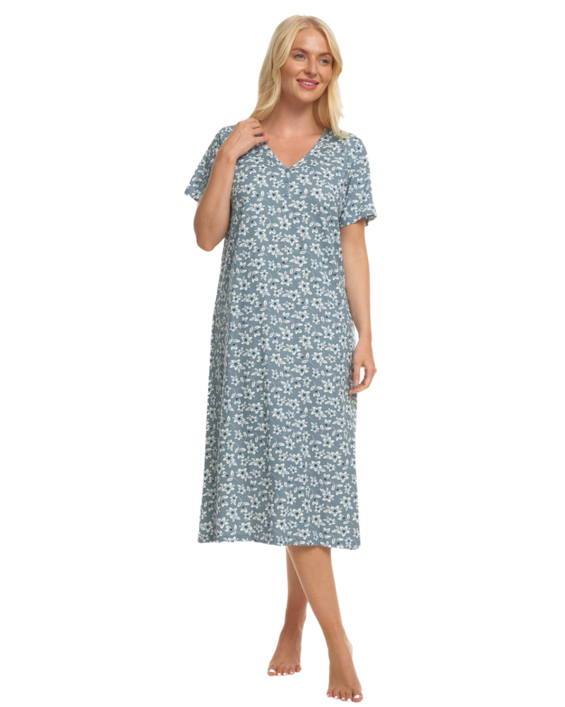 Sage Freesia 100% Cotton Plus Size Nightdress