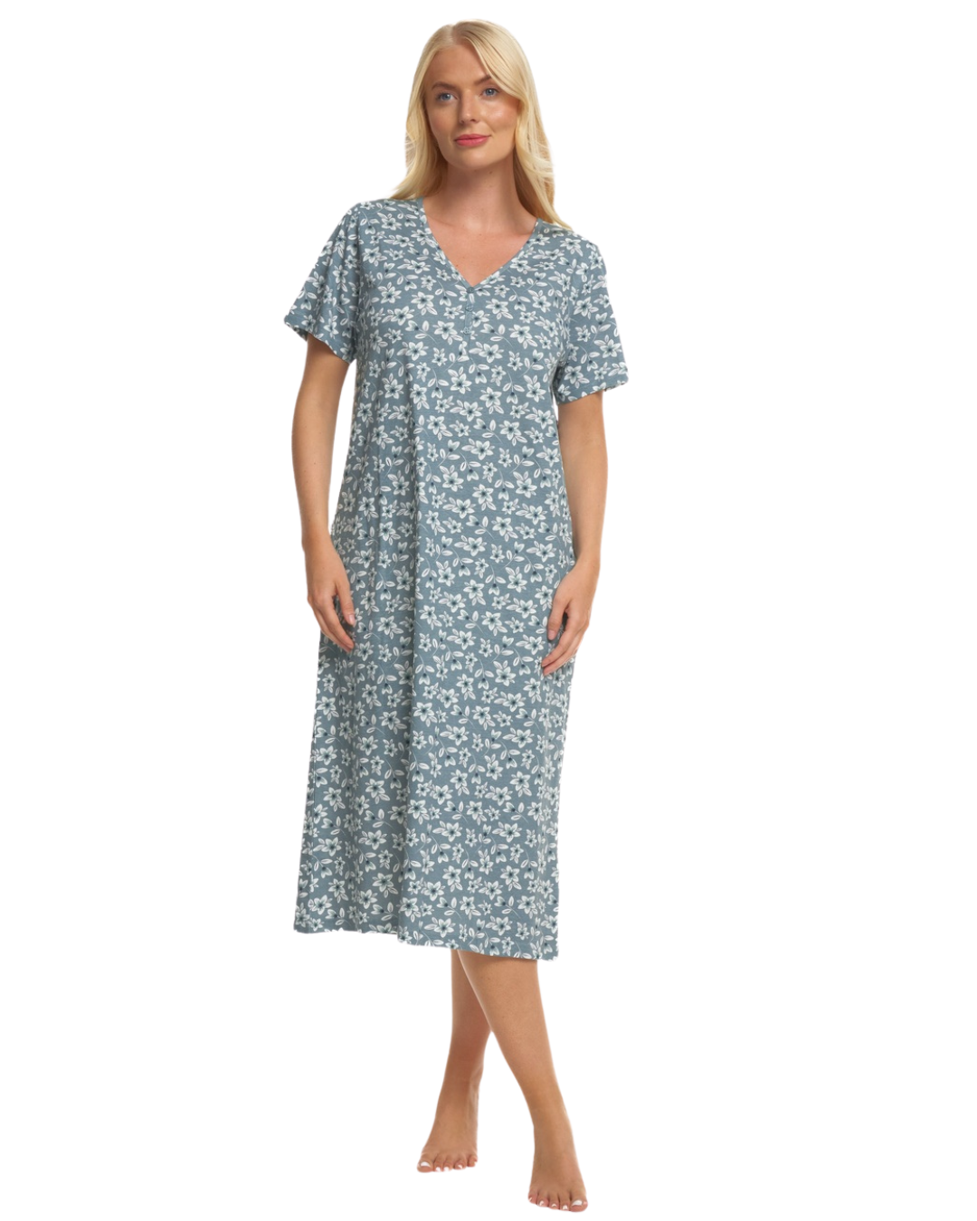 Sage Freesia 100% Cotton Plus Size Nightdress