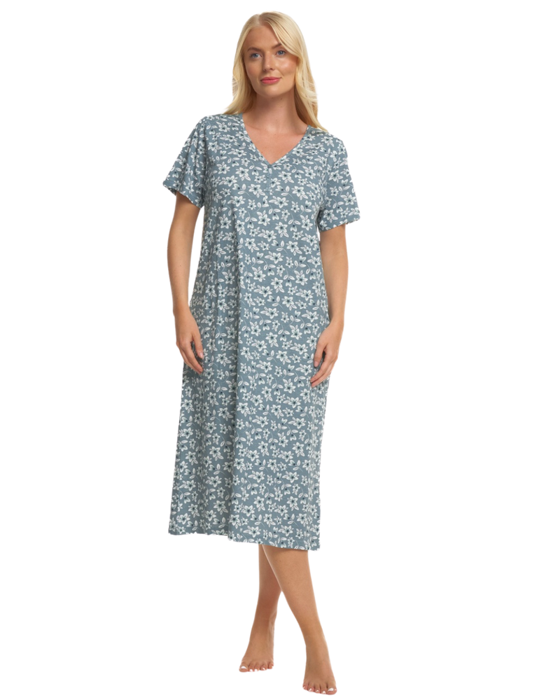 Sage Freesia 100% Cotton Plus Size Nightdress