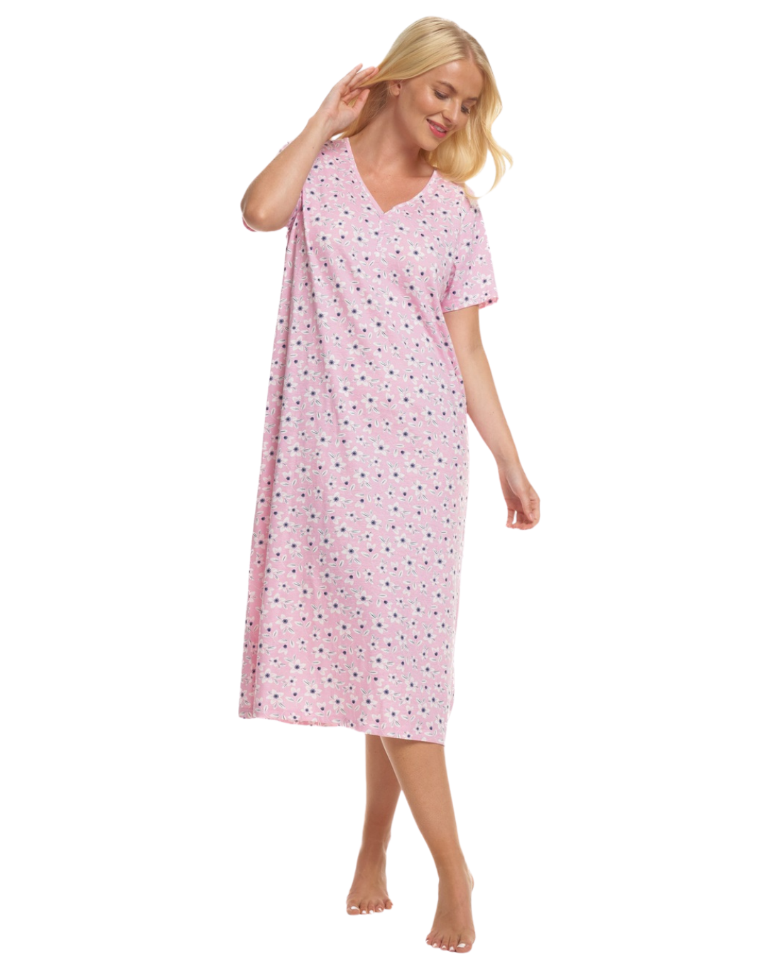 Raspberry Freesia 100% Cotton Plus Size Nightdress