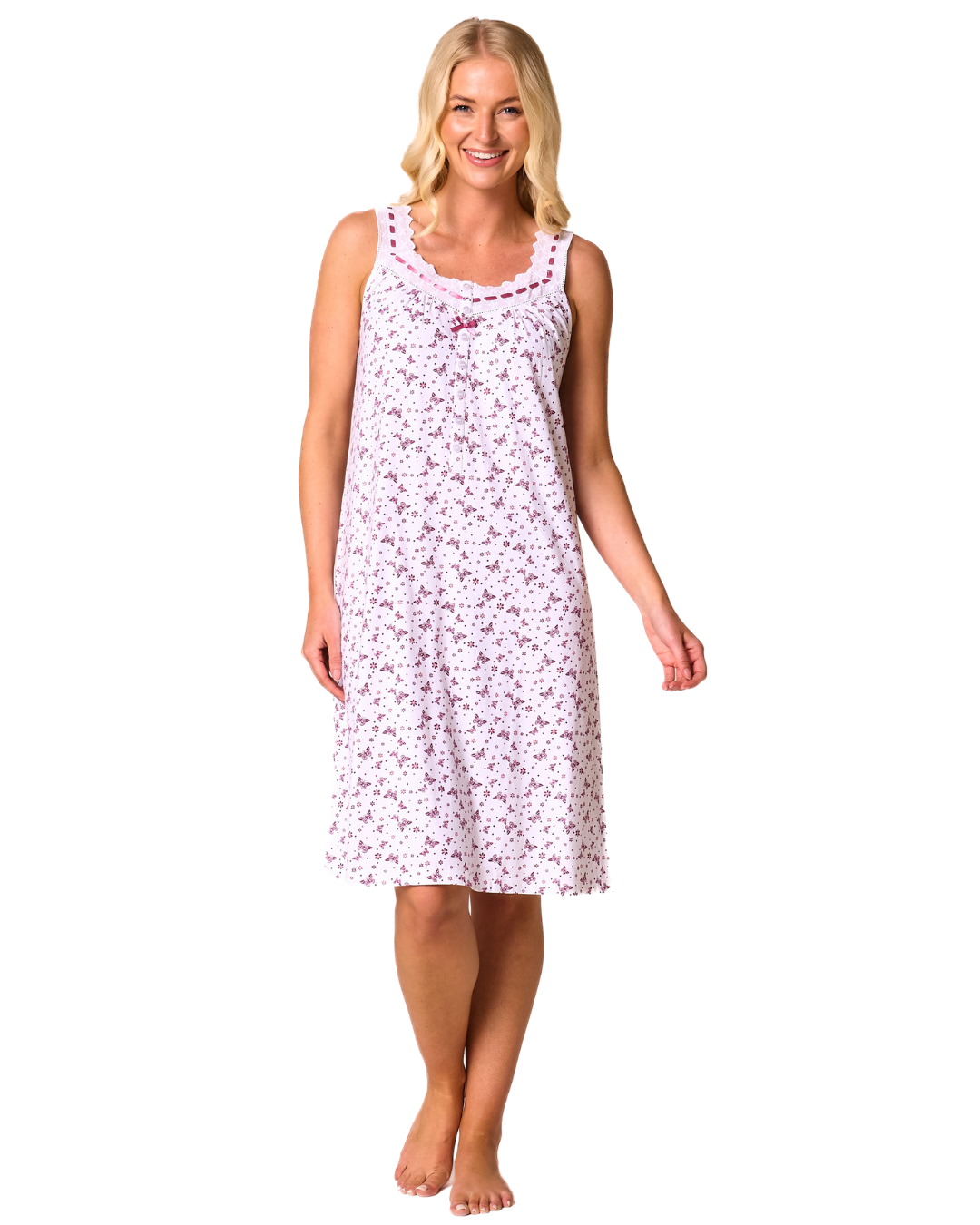 100% Cotton Jersey Strappy Nightdress
