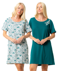 Women's 100% Cotton Pack of 2 Forest Nightshirts