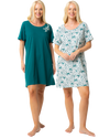 Women's 100% Cotton Pack of 2 Forest Nightshirts