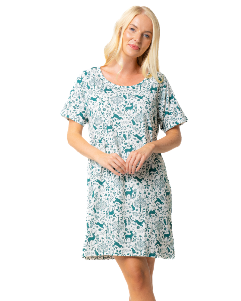 Women's 100% Cotton Pack of 2 Forest Nightshirts