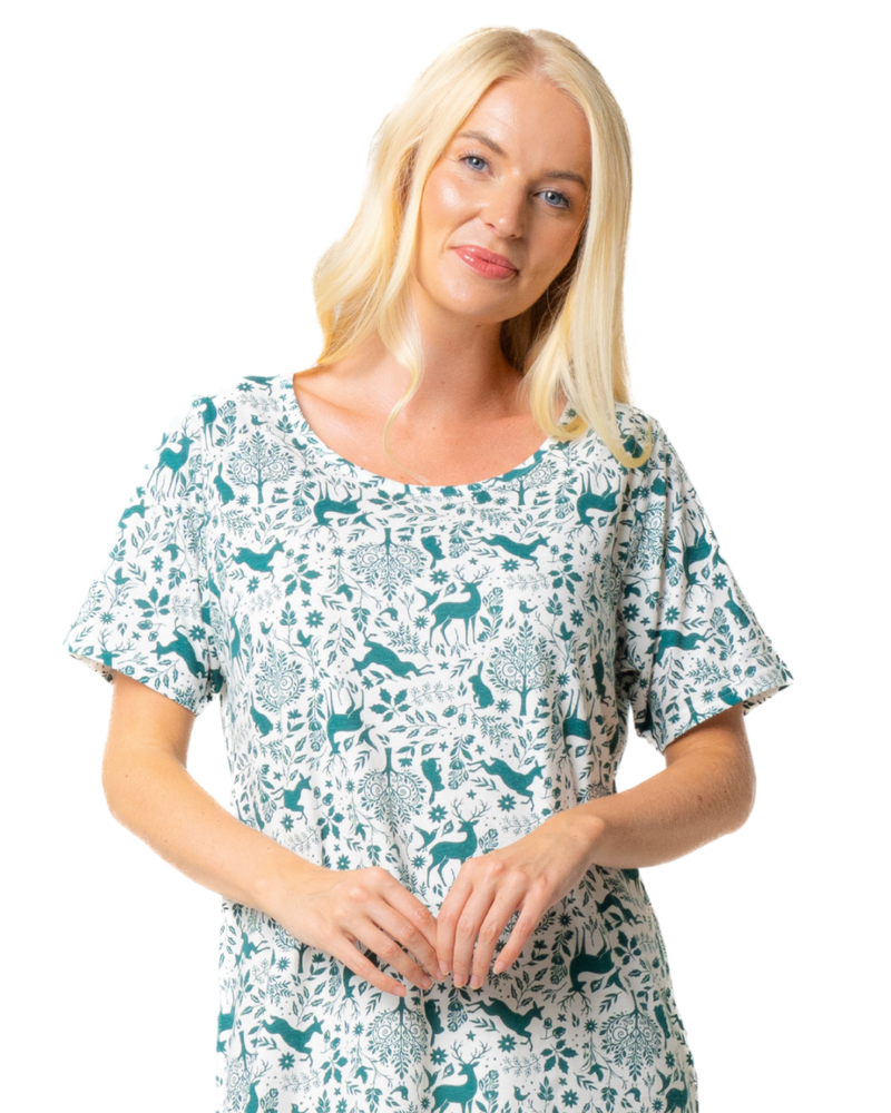 Women's 100% Cotton Pack of 2 Forest Nightshirts