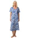 Ladies Long Length 100% Cotton Denim Rose Nightdress
