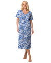 Ladies Long Length 100% Cotton Denim Rose Nightdress