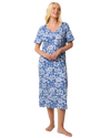 Ladies Long Length 100% Cotton Denim Rose Nightdress