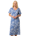 Ladies Long Length 100% Cotton Denim Rose Nightdress
