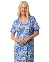 Ladies Long Length 100% Cotton Denim Rose Nightdress