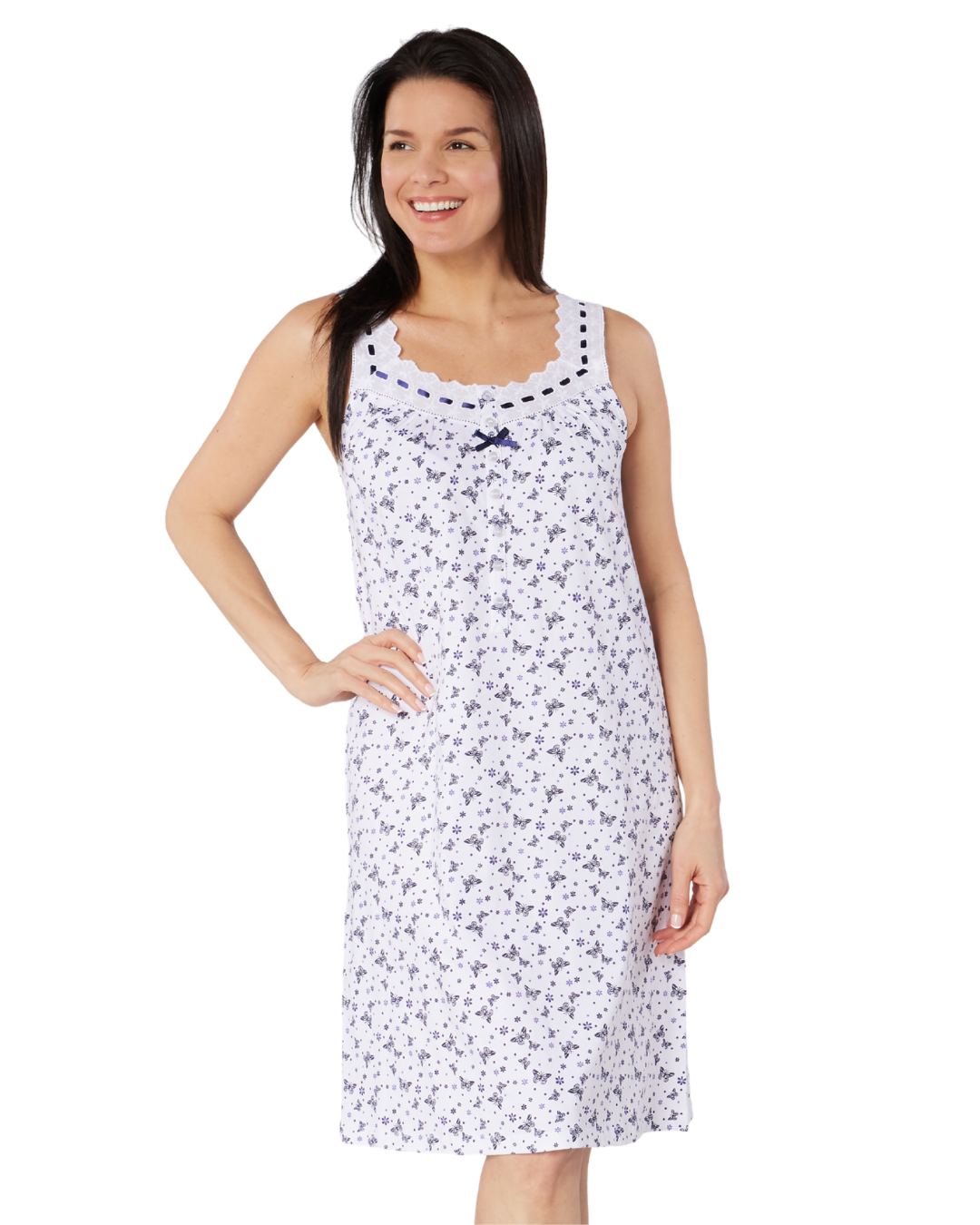 100% Cotton Jersey Strappy Nightdress