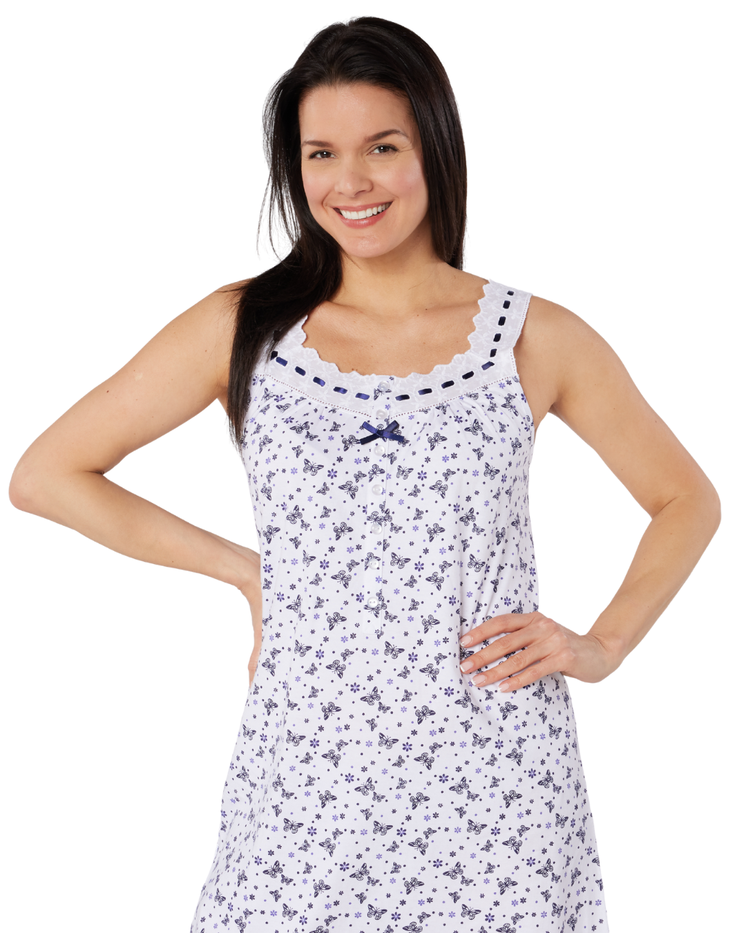 100% Cotton Jersey Strappy Nightdress