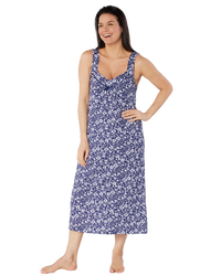 Summer Meadow Print 100% Cotton Jersey Strappy Nightdress