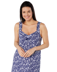 Summer Meadow Print 100% Cotton Jersey Strappy Nightdress