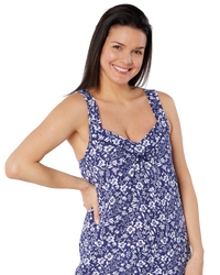 Summer Meadow Print 100% Cotton Jersey Strappy Nightdress