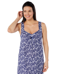 Summer Meadow Print 100% Cotton Jersey Strappy Nightdress