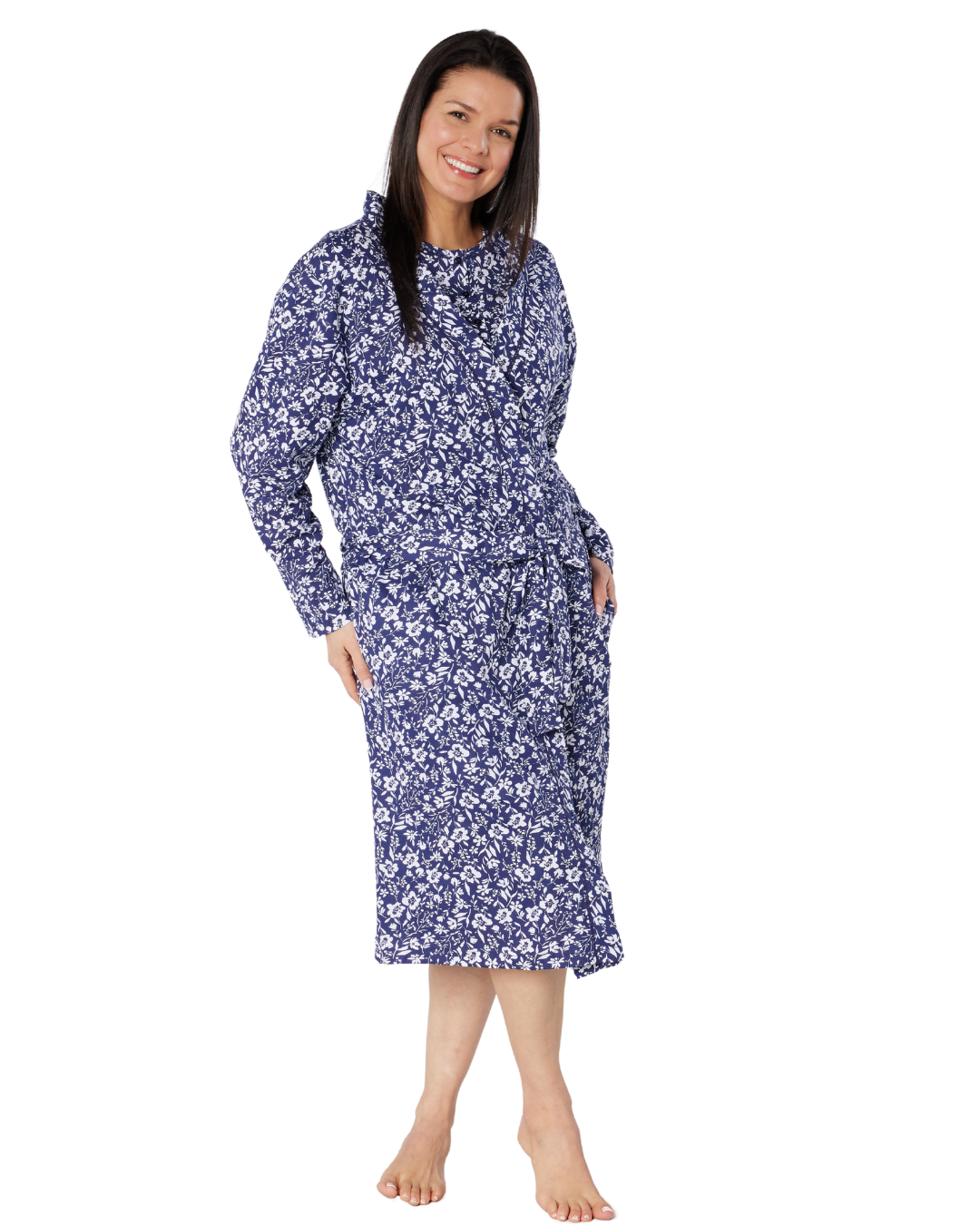 Women's Summer Meadow Print 100% Cotton Jersey Lightweight Wrap Dressi –  Suzy & Me Collection