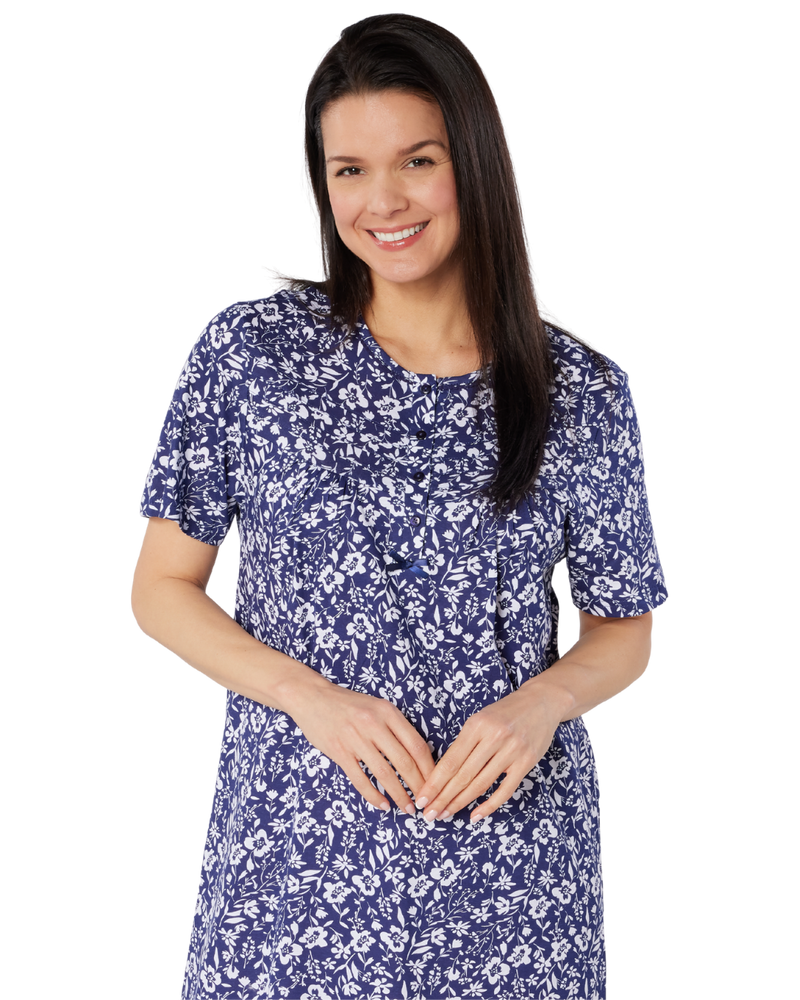 Summer Meadow Print 100% Cotton Jersey Short Sleeve Nightdress – Suzy & Me  Collection