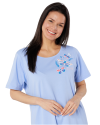 Women's 100% Cotton Pack of 2 Denim Butterfly Nightshirts