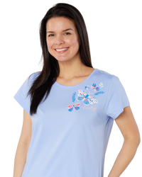 Women's Denim Butterfly 100% Cotton Short Sleeve Cropped Leg Pyjamas