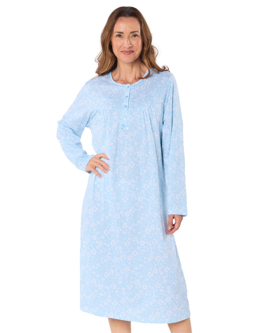 Summer Meadow 45" Long Sleeve Nightdress