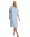 Summer Meadow Print 100% Cotton Jersey Short Sleeve Nightdress