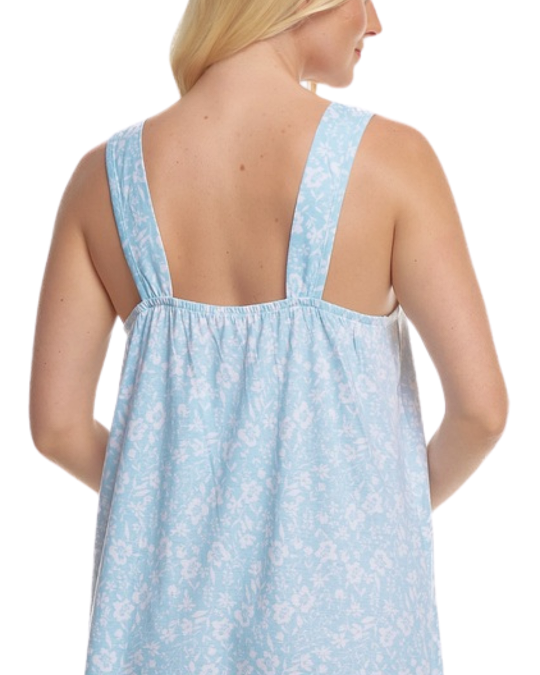 Summer Meadow Print 100% Cotton Jersey Strappy Nightdress