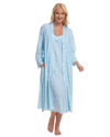 Women's Summer Meadow Print 100% Cotton Jersey Lightweight Wrap Dressing Gown with Pockets
