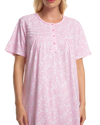 Summer Meadow Print 100% Cotton Jersey Short Sleeve Nightdress