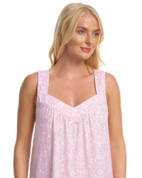 Summer Meadow Print 100% Cotton Jersey Strappy Nightdress