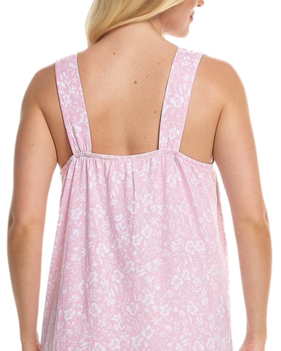 Summer Meadow Print 100% Cotton Jersey Strappy Nightdress