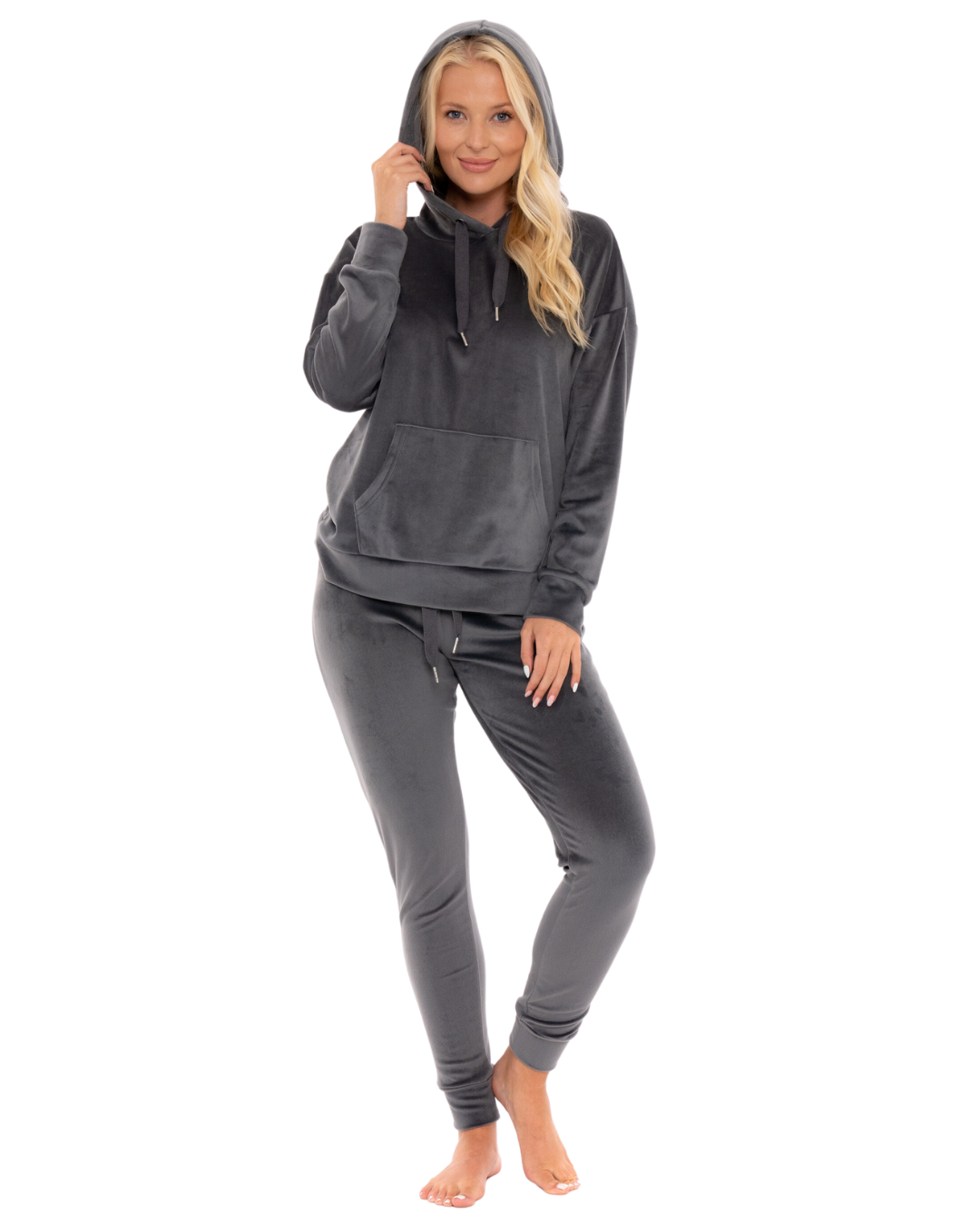 Luxury Soft Velour Hooded Lounge Pyjamas