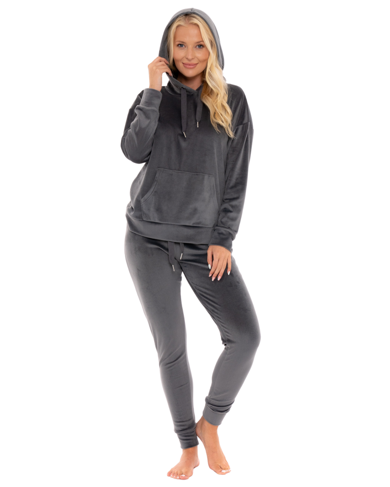 Luxury Soft Velour Hooded Lounge Pyjamas