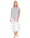 Women's Flamingo Cotton Rich Short Sleeved Cropped Leg Pyjamas