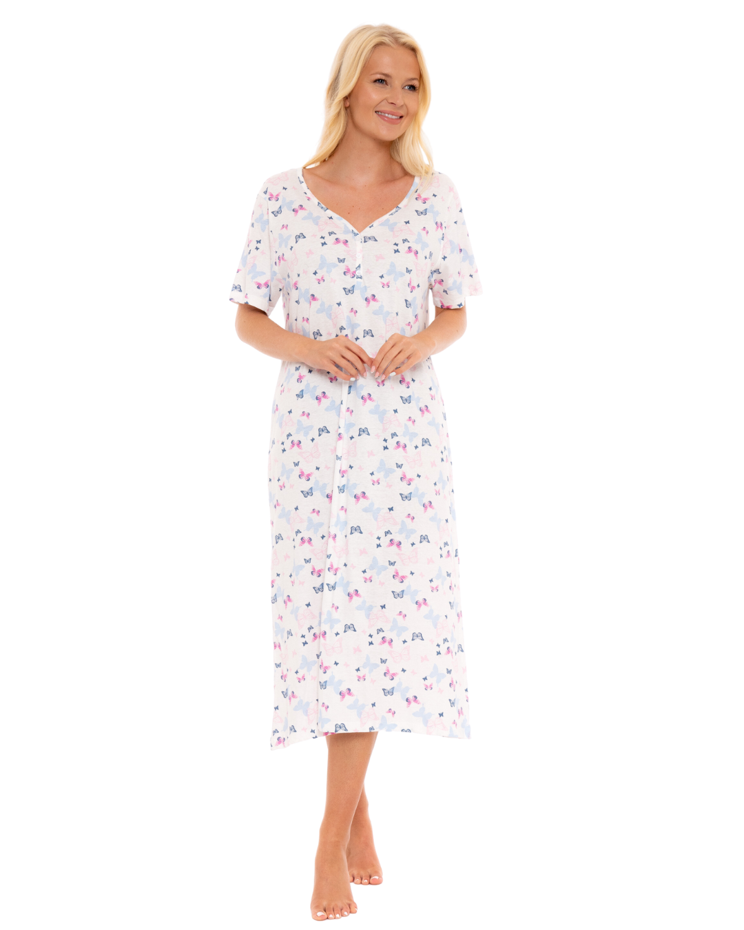 Lilac Butterfly 100% Cotton Plus Size Nightdress