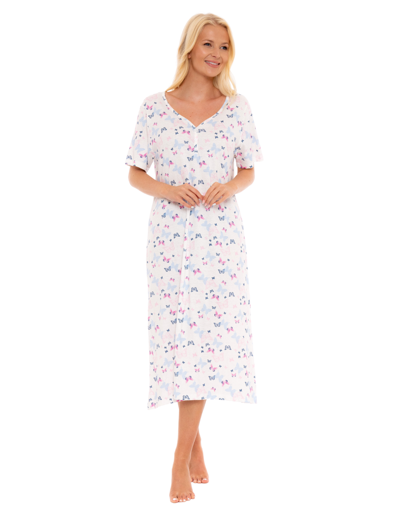 Lilac Butterfly 100% Cotton Plus Size Nightdress