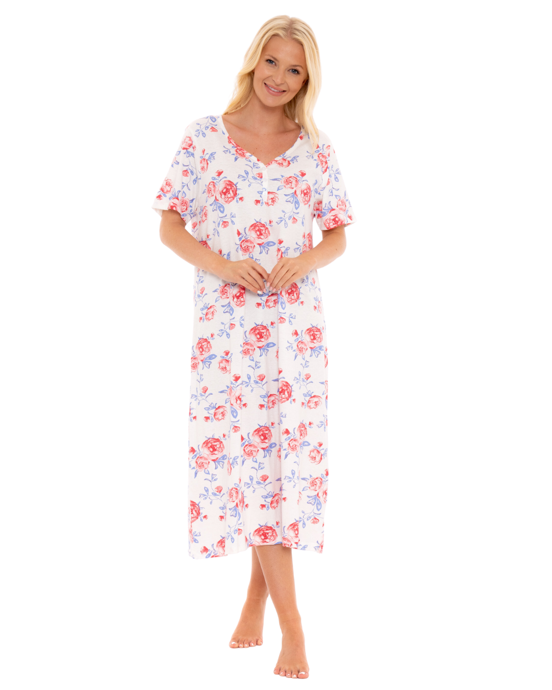 Pink Rose 100% Cotton Plus Size Nightdress