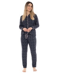 Navy Ditsy Floral Button Front Pyjama